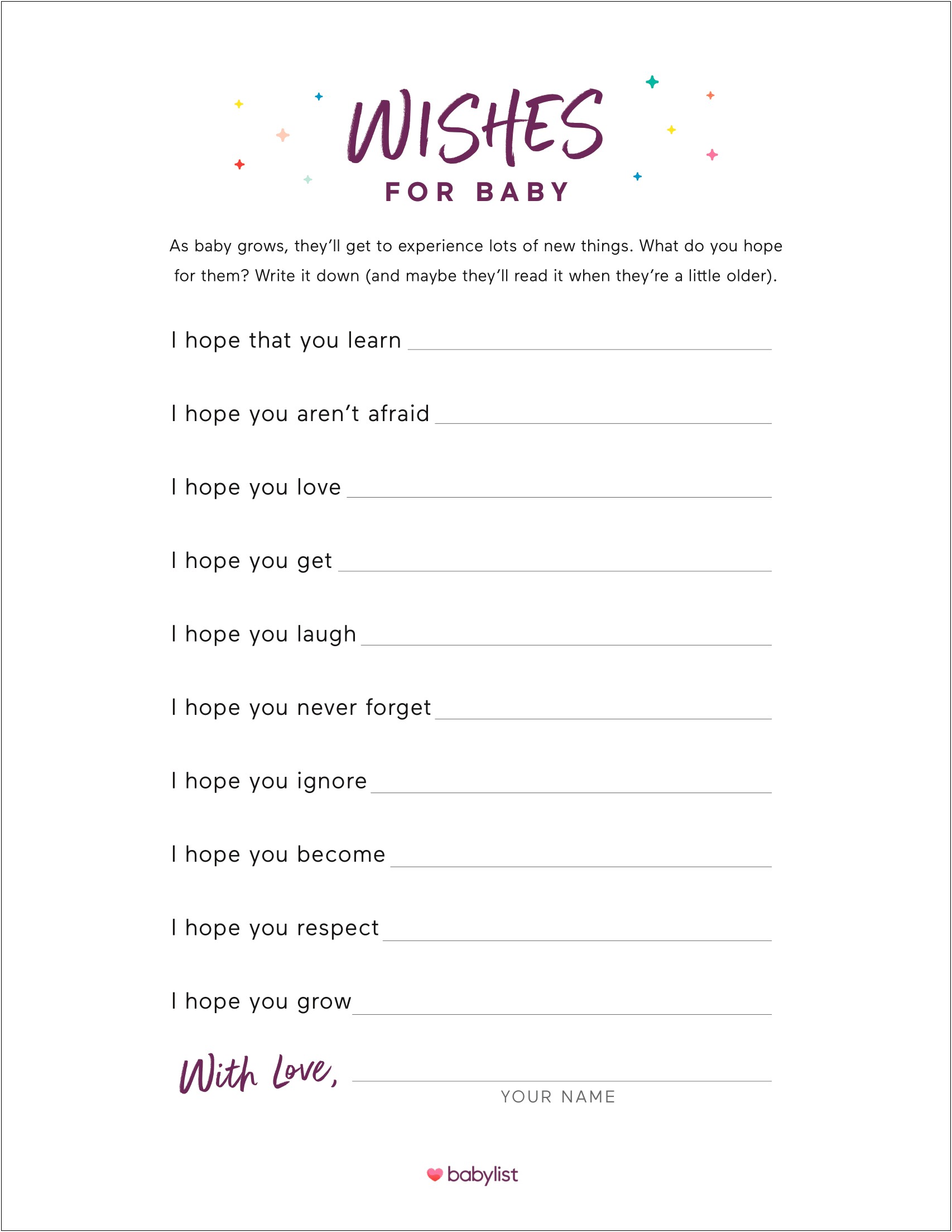Baby Shower Guess The Date Free Template