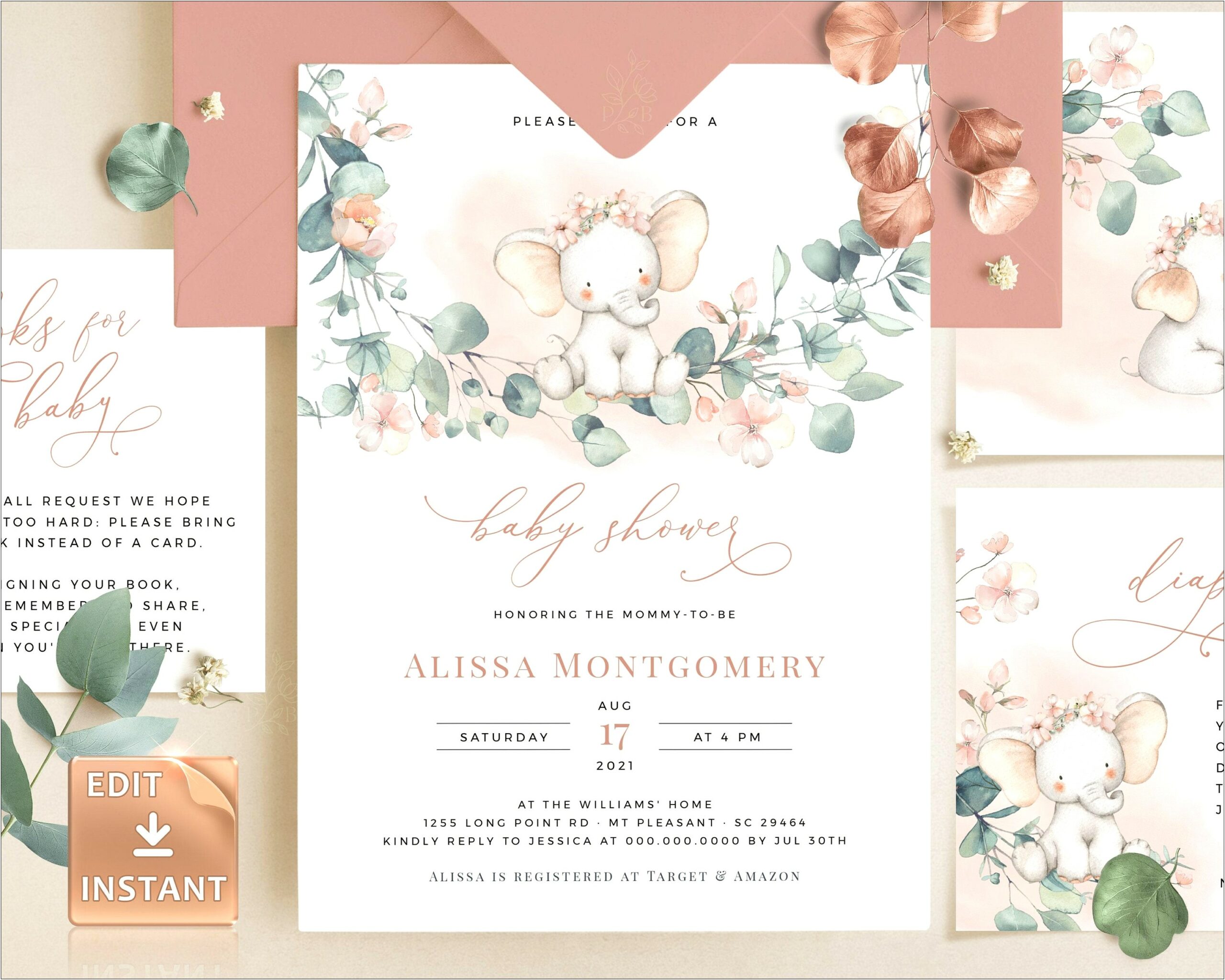 Baby Shower Invitation Template Free Printable 4 Fold