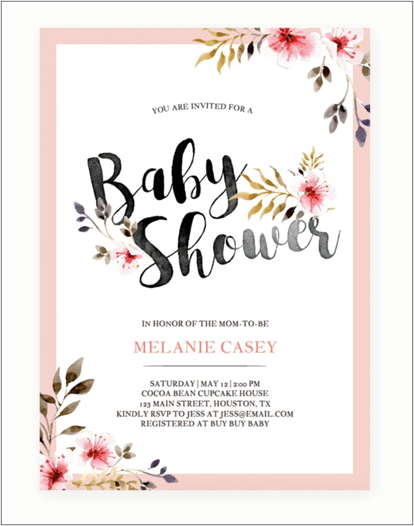 Baby Shower Invitation Template Free With Mom Silhouette