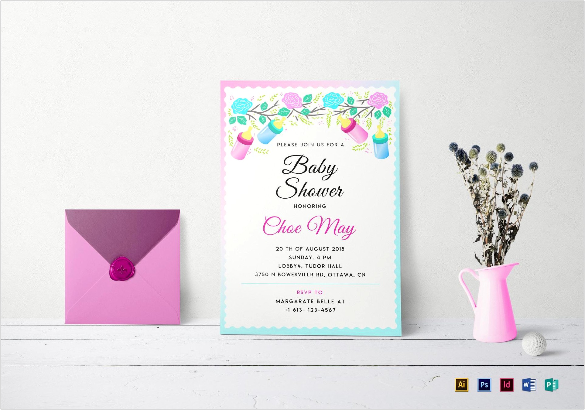Baby Shower Invitation Template Psd Free