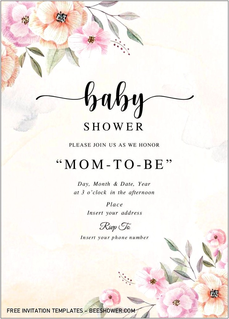 Baby Shower Invitation Word Templates Free