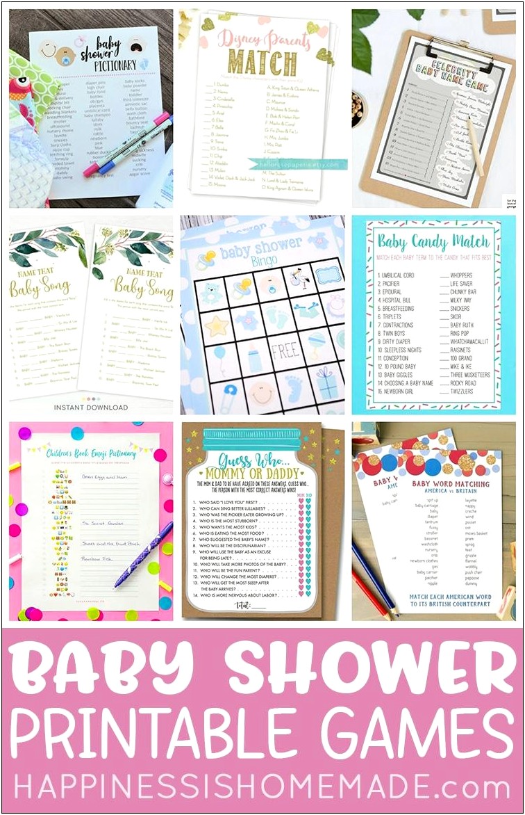 Baby Shower Scrsmble Words Template Free