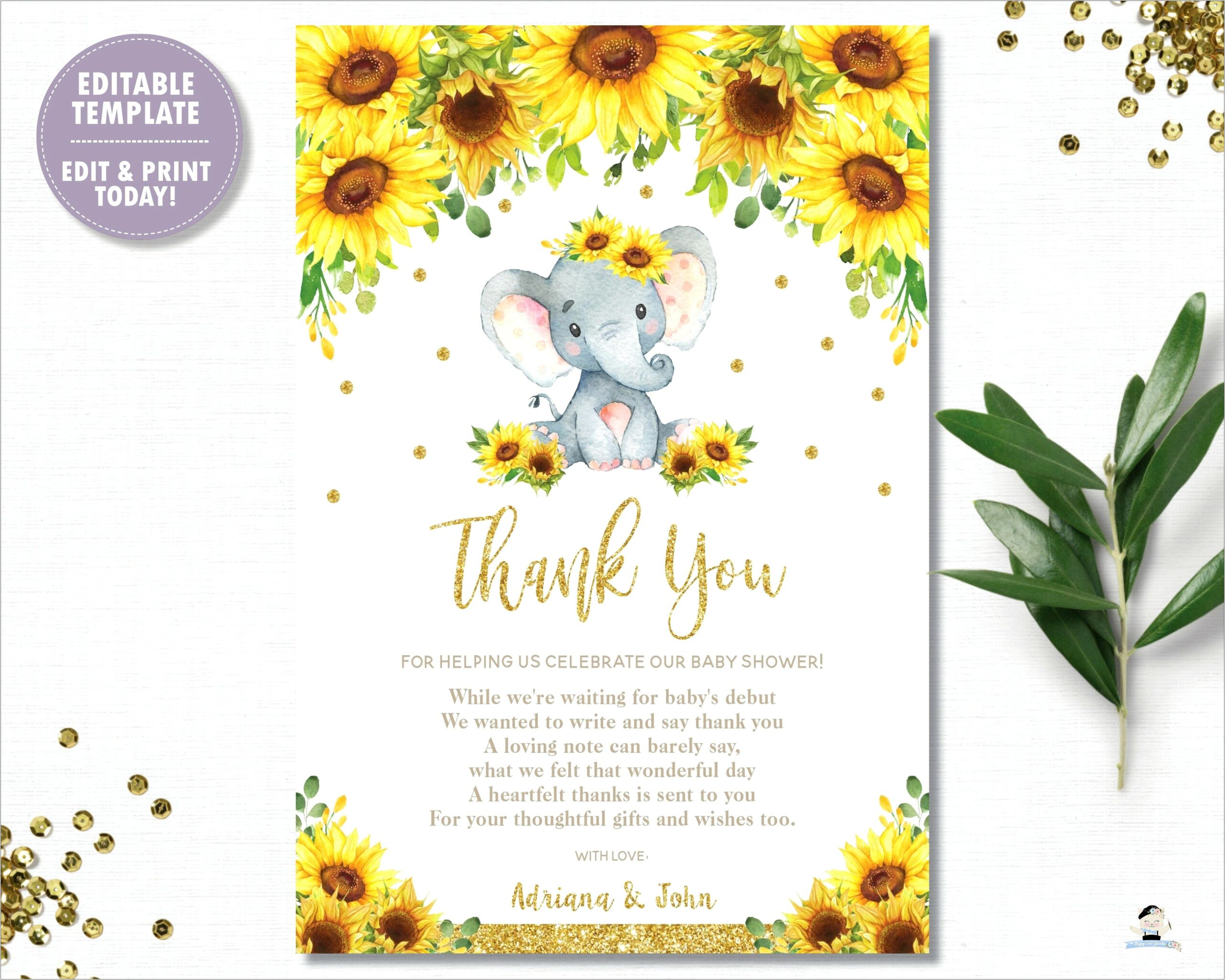 Baby Shower Thank You Cards Templates Free Download