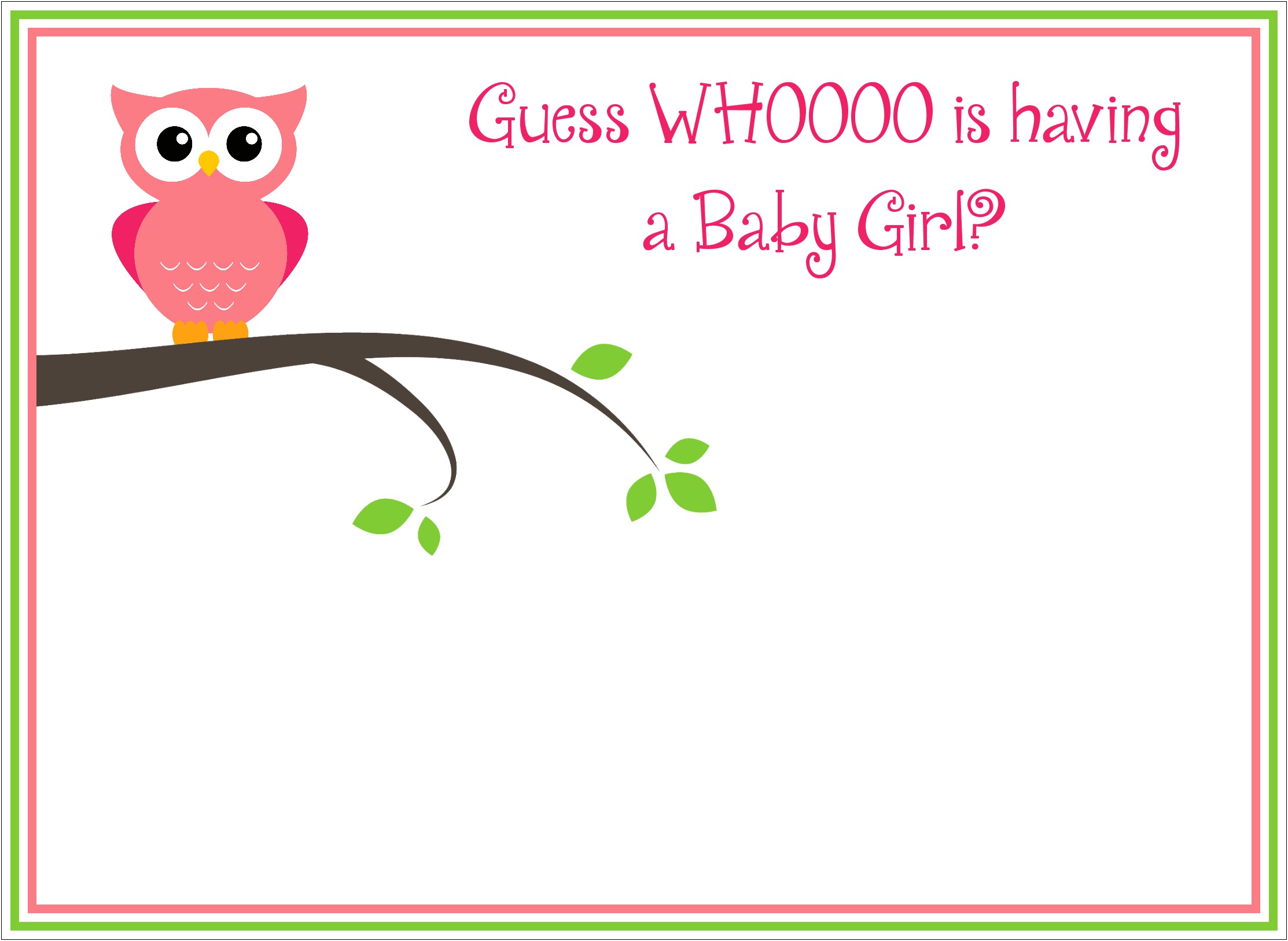 Baby Shower Themed Card Template Free
