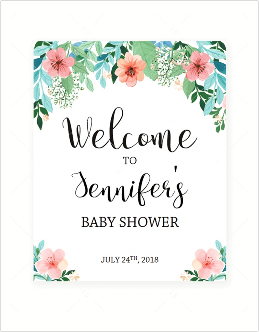 Baby Shower Welcome Sign Templates Free Printable