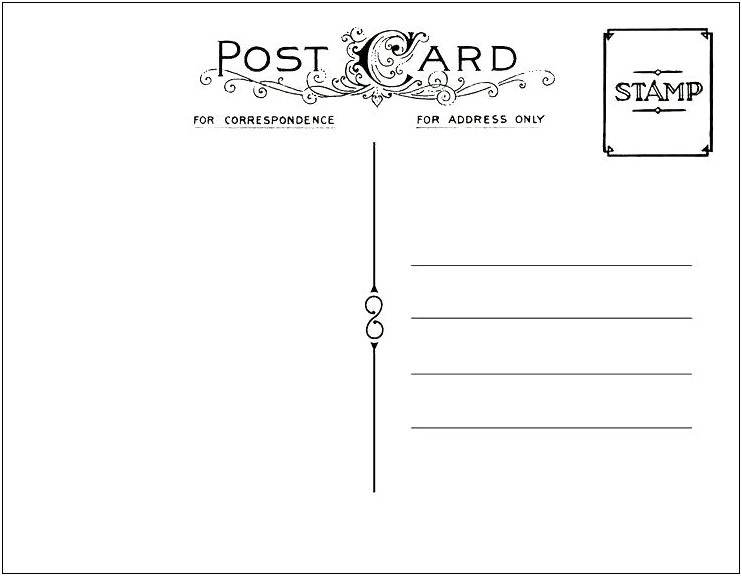 Back Of Postcard Template Publisher Free