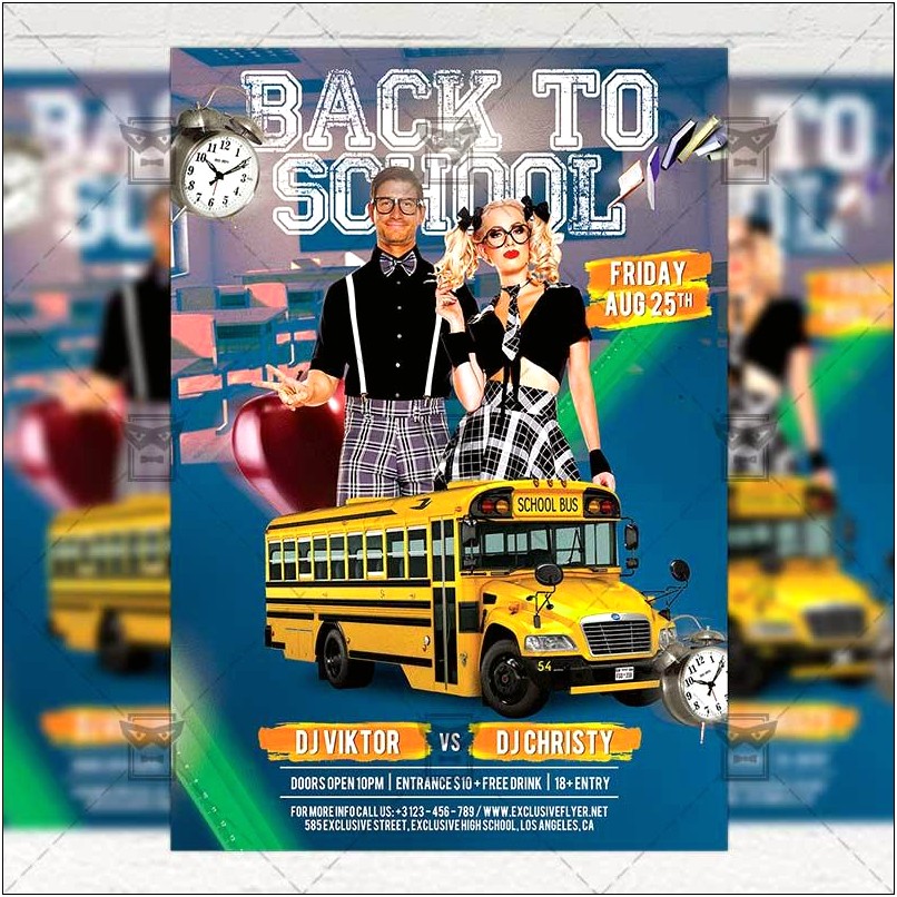 Back To School Party Flyer Template Free Download