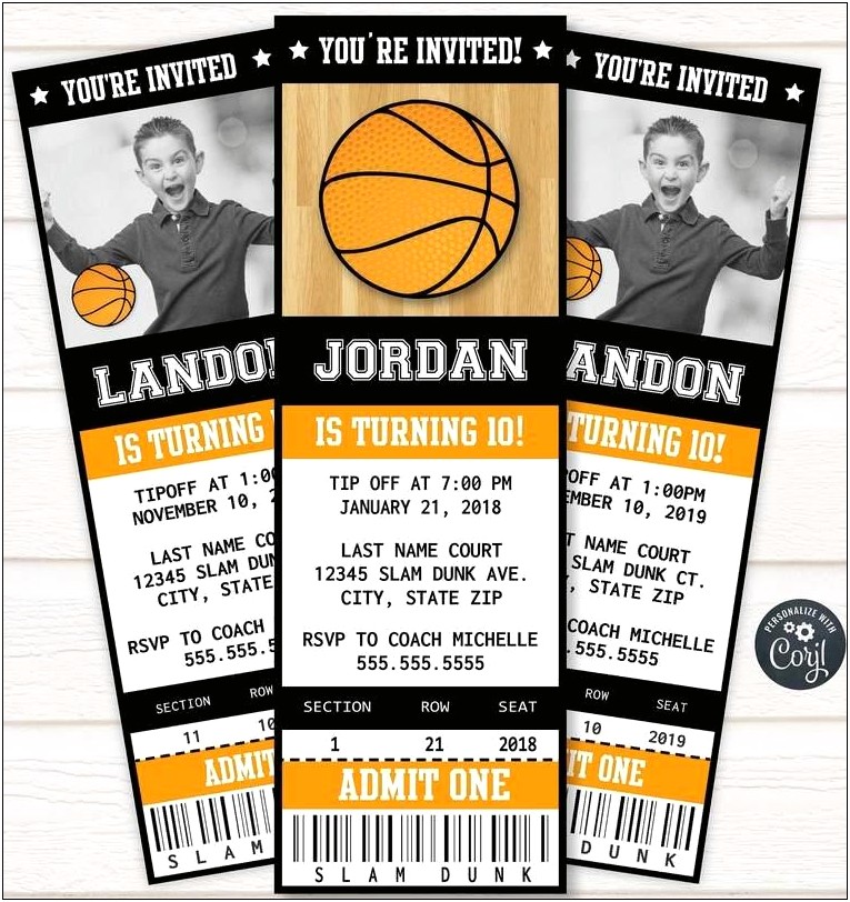 Basketball Ticket Invitation Template Free Download