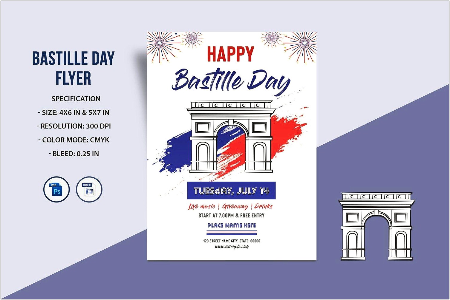 Bastille Day Party Invitation Template Free Download
