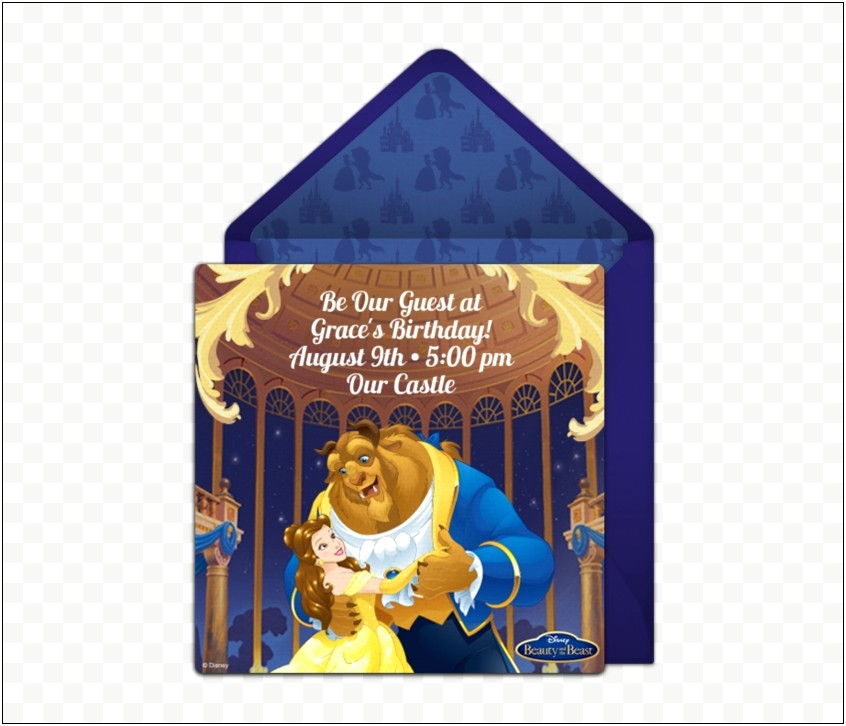Beauty And The Beast Free Invitation Template