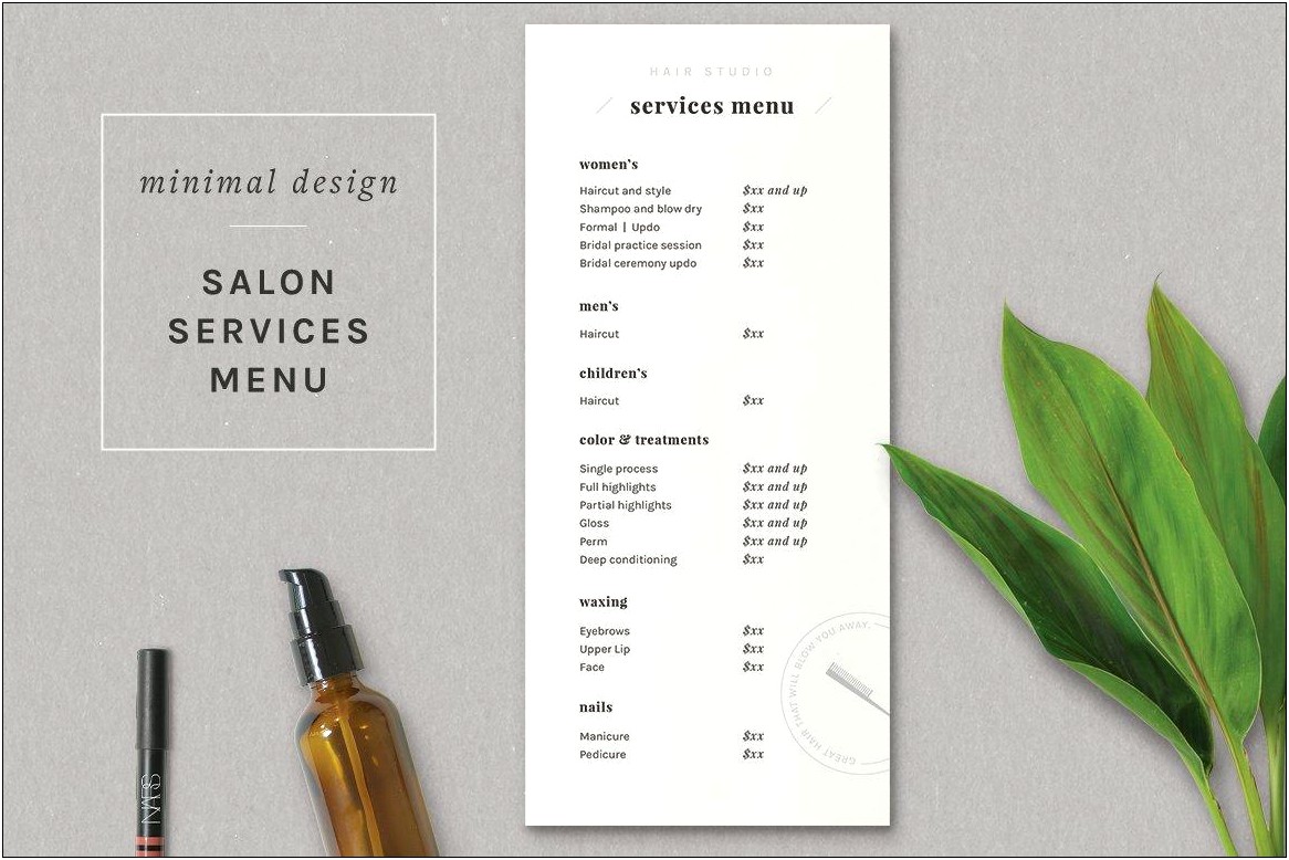 Beauty Salon Price List Templates For Free