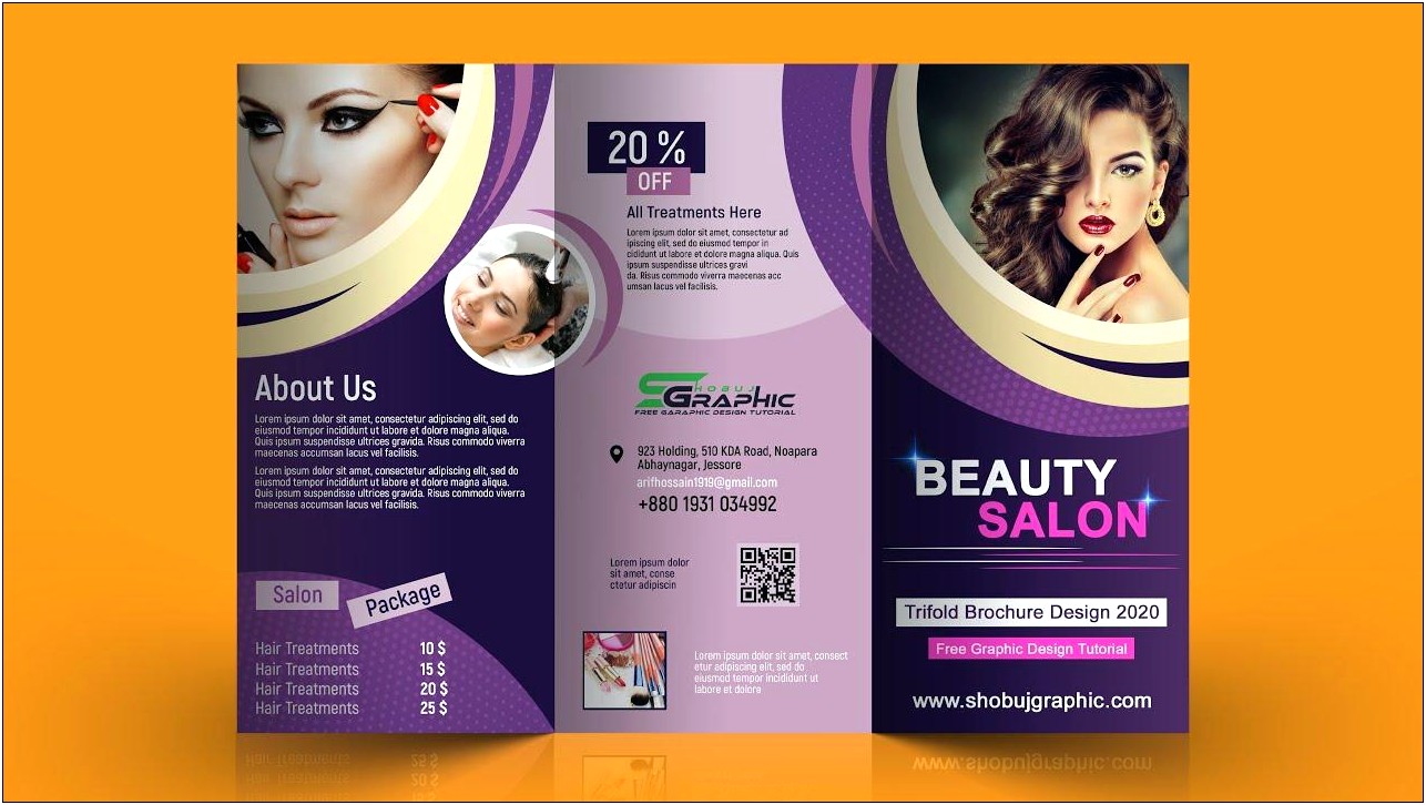 Beauty Salon Tri Fold Brochure Template Free