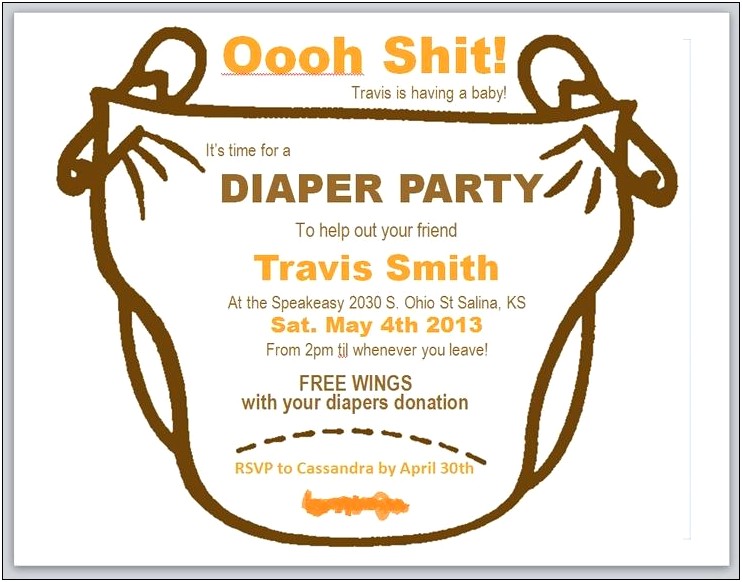 Beer And Diaper Party Invitation Template Free