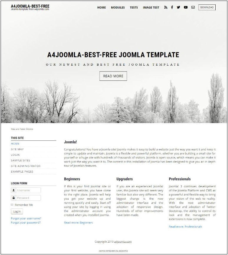 Best Free One Page Joomla Template