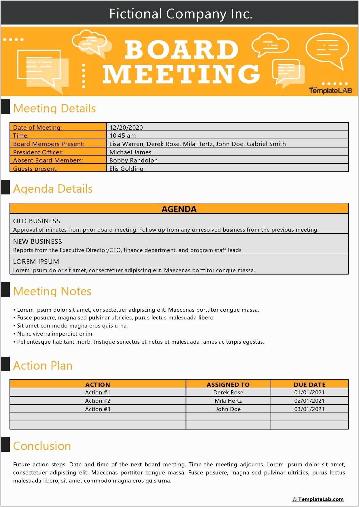 Best Meeting Minutes Template Free Download