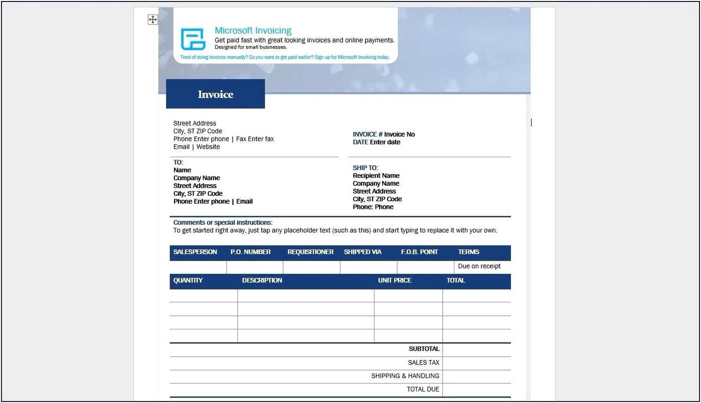 Best Microsoft Word 2007 Invoice Templates Free Download