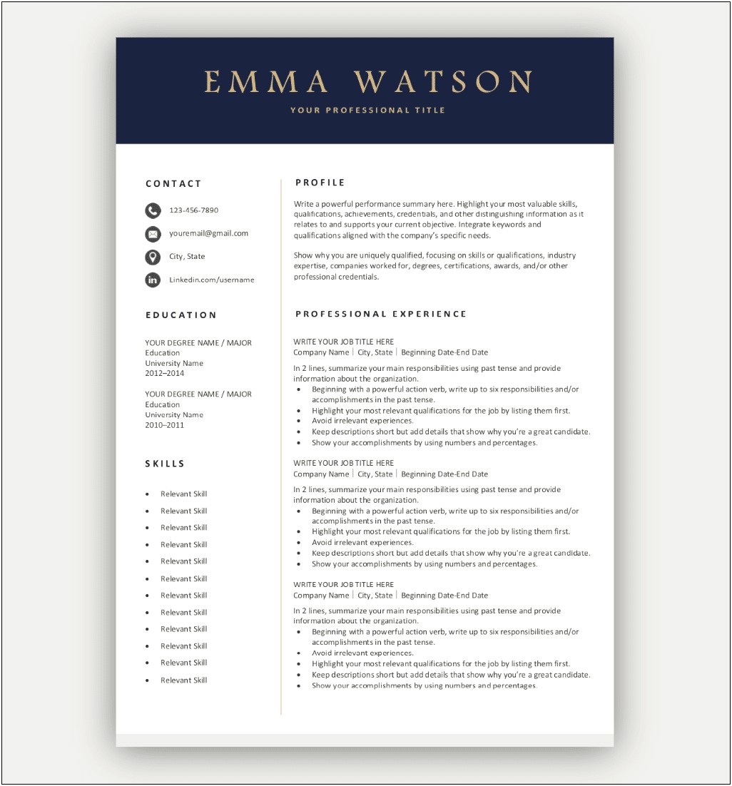 Best Professional Cv Templates Free Download