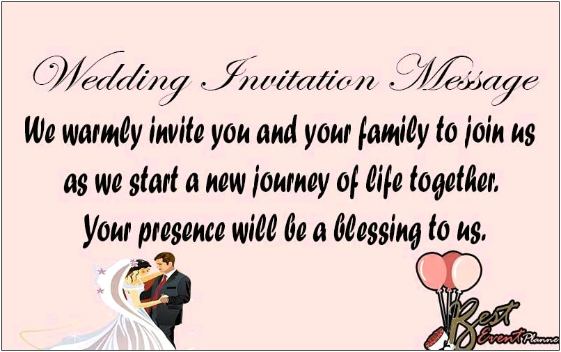 Best Wedding Invitation Sms For Friends