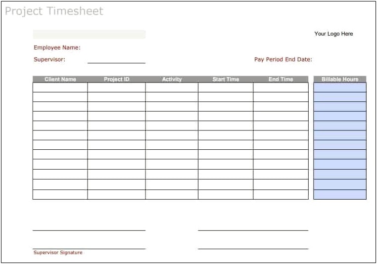 Bi Monthly Timesheet Template Excel Free Download