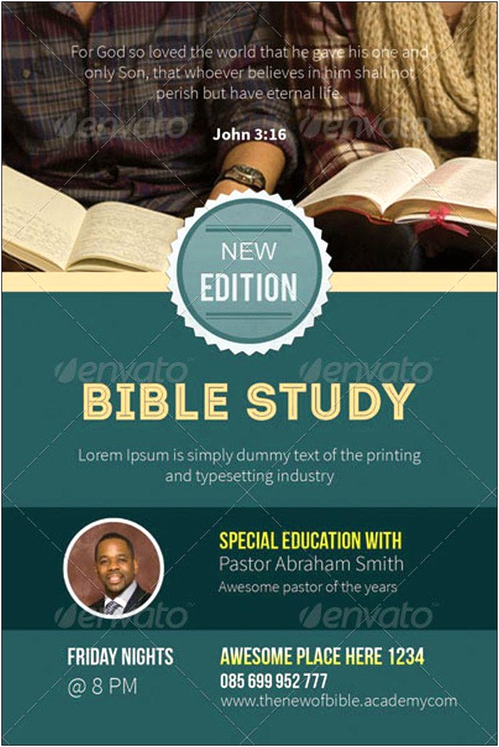 Bible Study Template Flyer Free Word