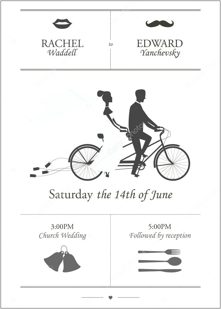 Bicycle Built For Two Wedding Invitations
