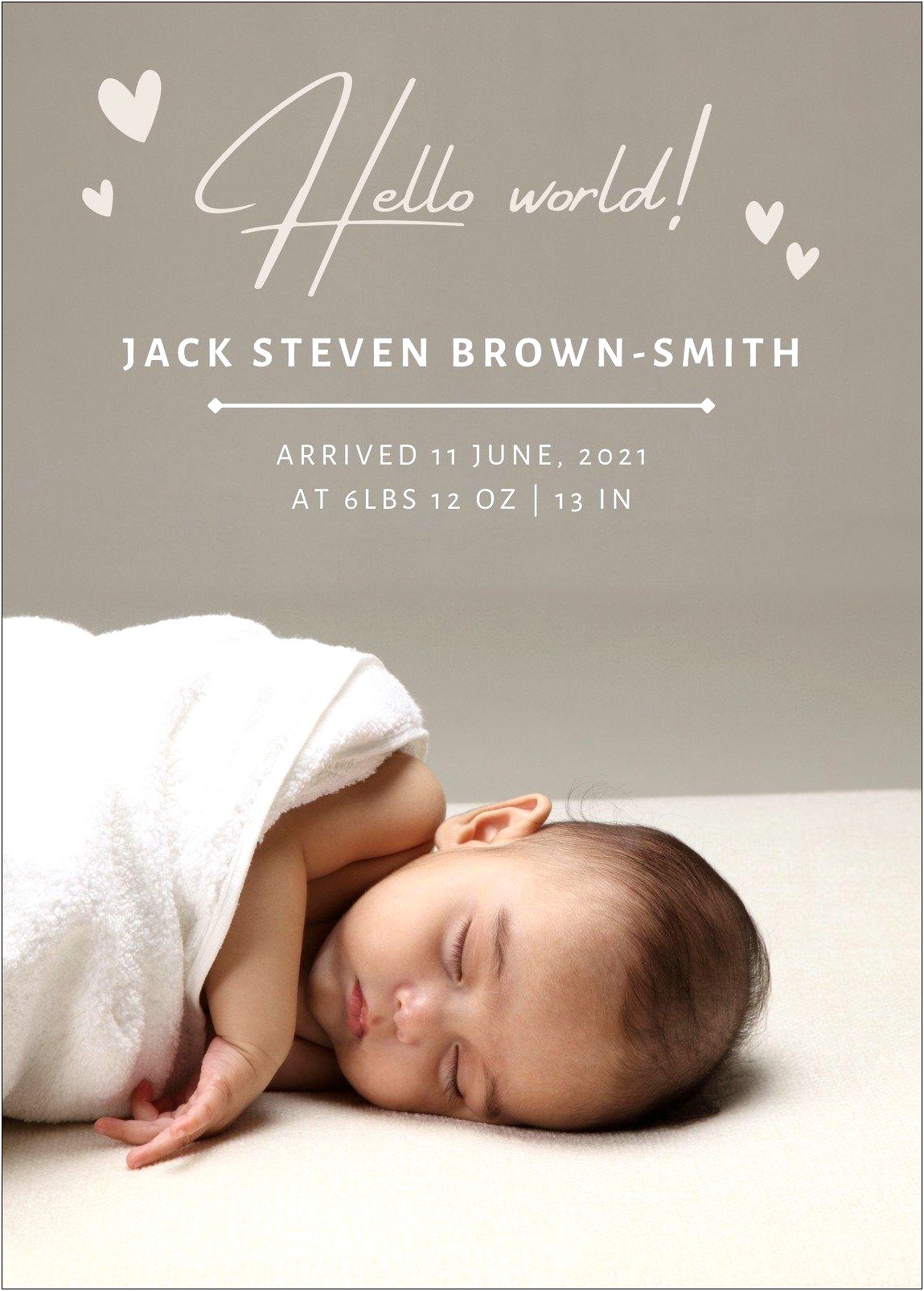 Birth Announcement Template Online Free Printable