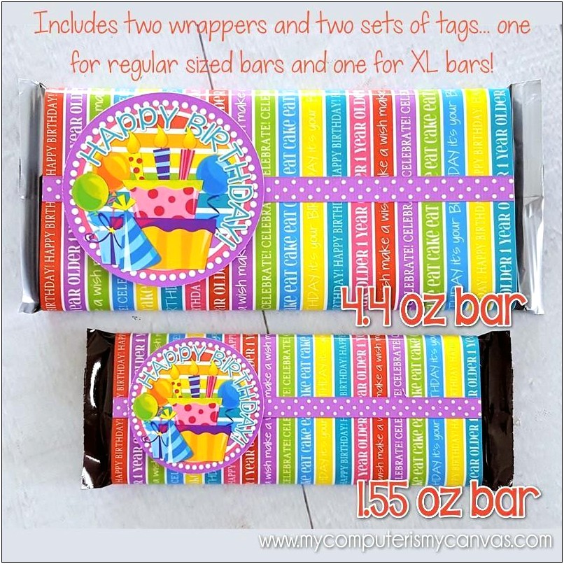 Birthday Candy Bar Wrappers Template Free