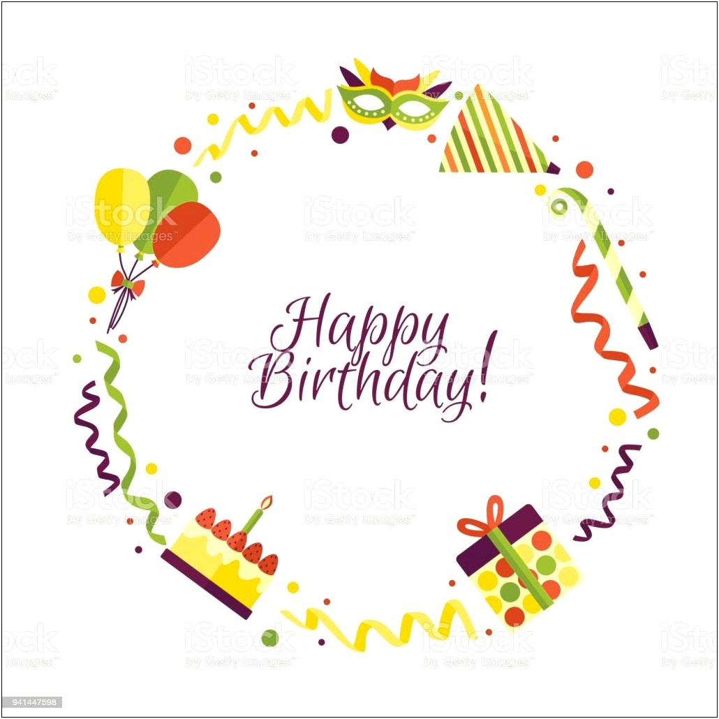 Birthday Card Template Vector Free Download