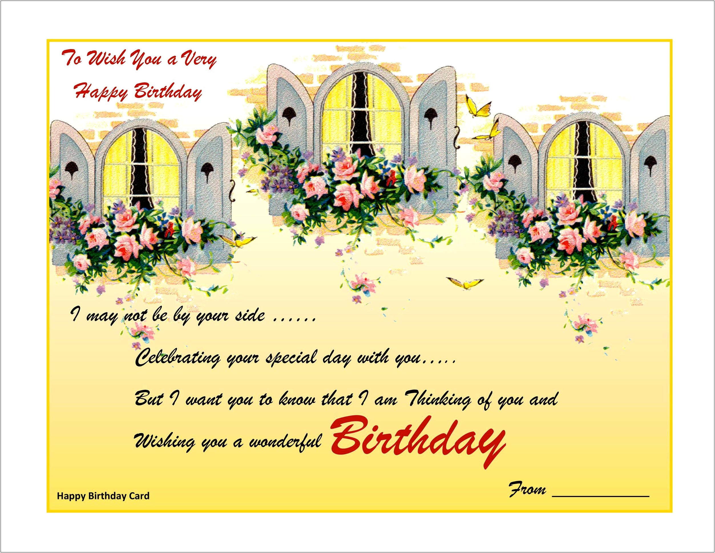 Birthday Card Template Word Free Download