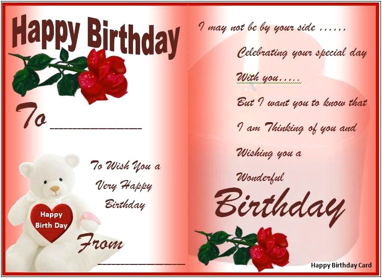 Birthday Card Templates For Word Free