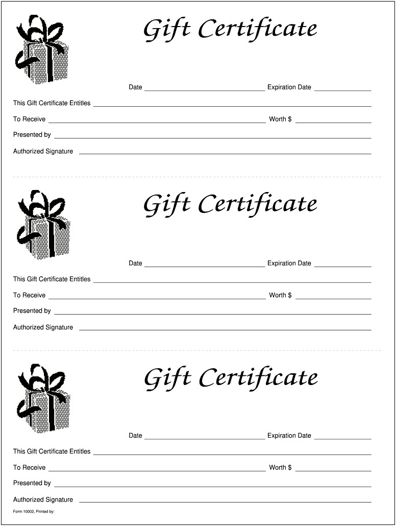 Birthday Gift Certificate Template Free Online