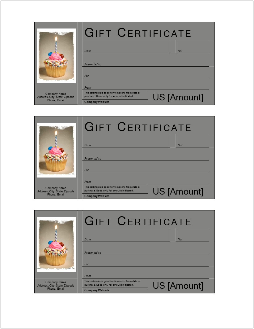 Birthday Gift Certificate Templates Free Download