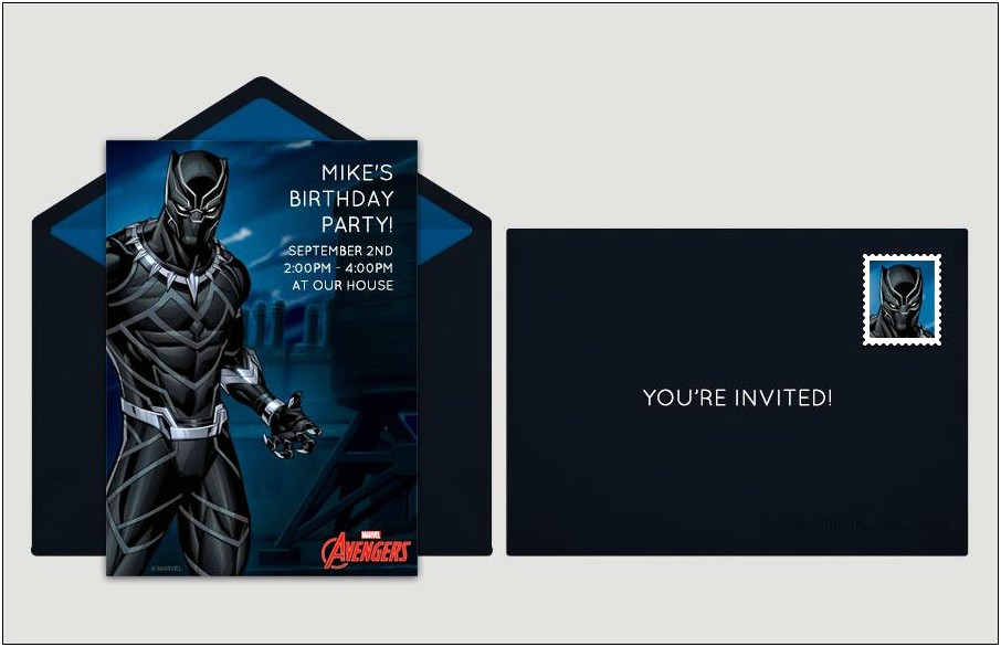 Birthday Invitation Kids Marvel Free Templates