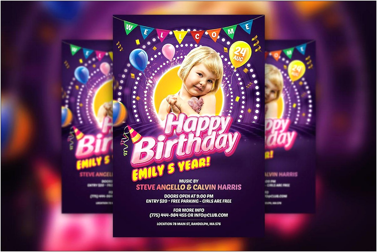 Birthday Party Flyer Templates Free Psd