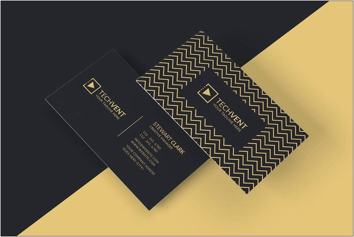 Black And Gold Business Card Template Psd Free