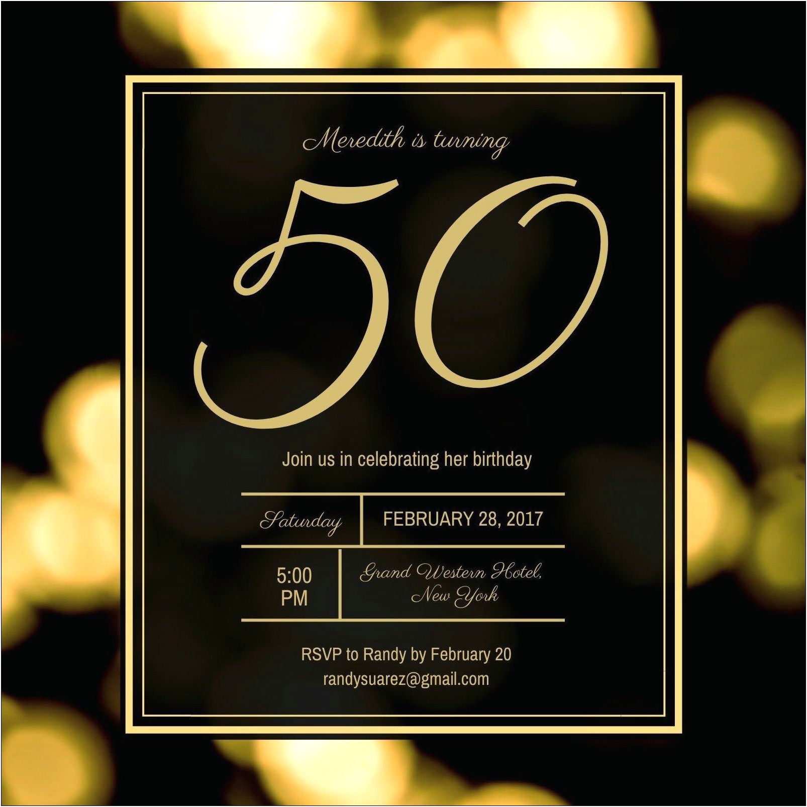 Black And Gold Invitations Templates Free