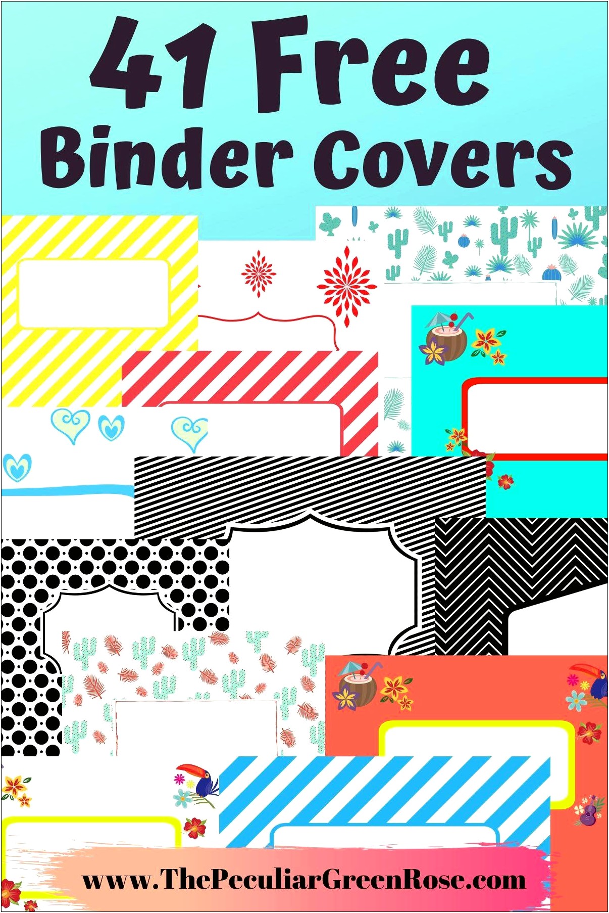 Black And White Binder Cover Templates Free