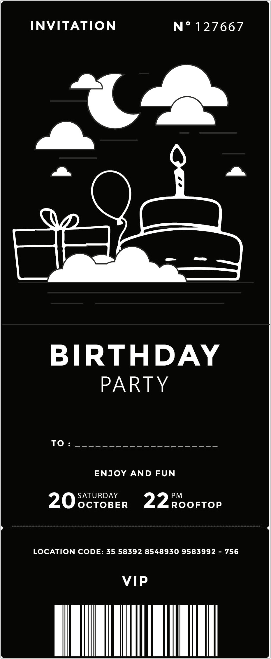 Black And White Birthday Invitations Templates Free