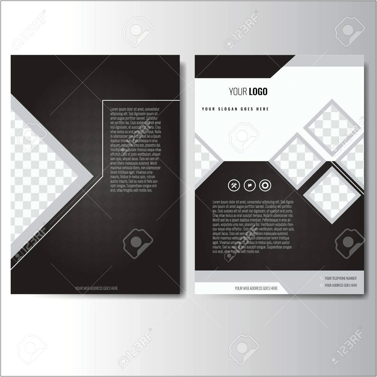 Black And White Brochure Template Free