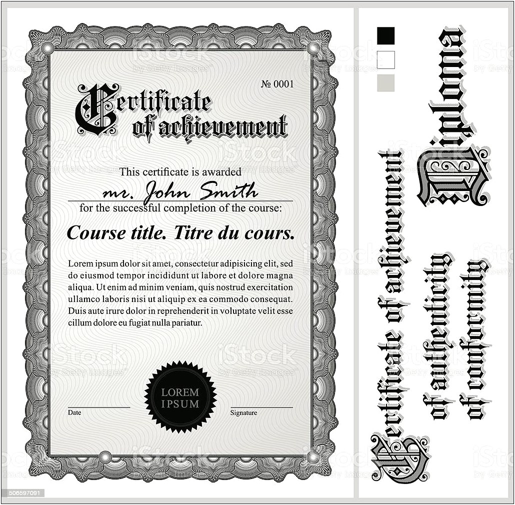 Black And White Certificate Template Free