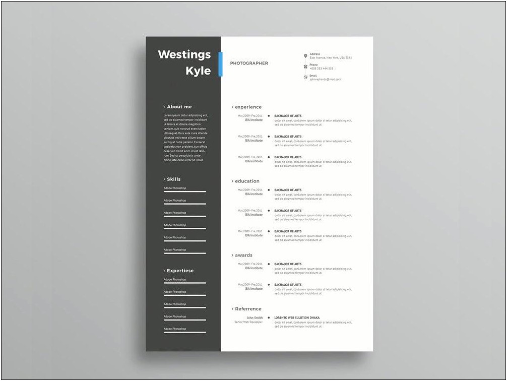 Black And White Cv Template Free