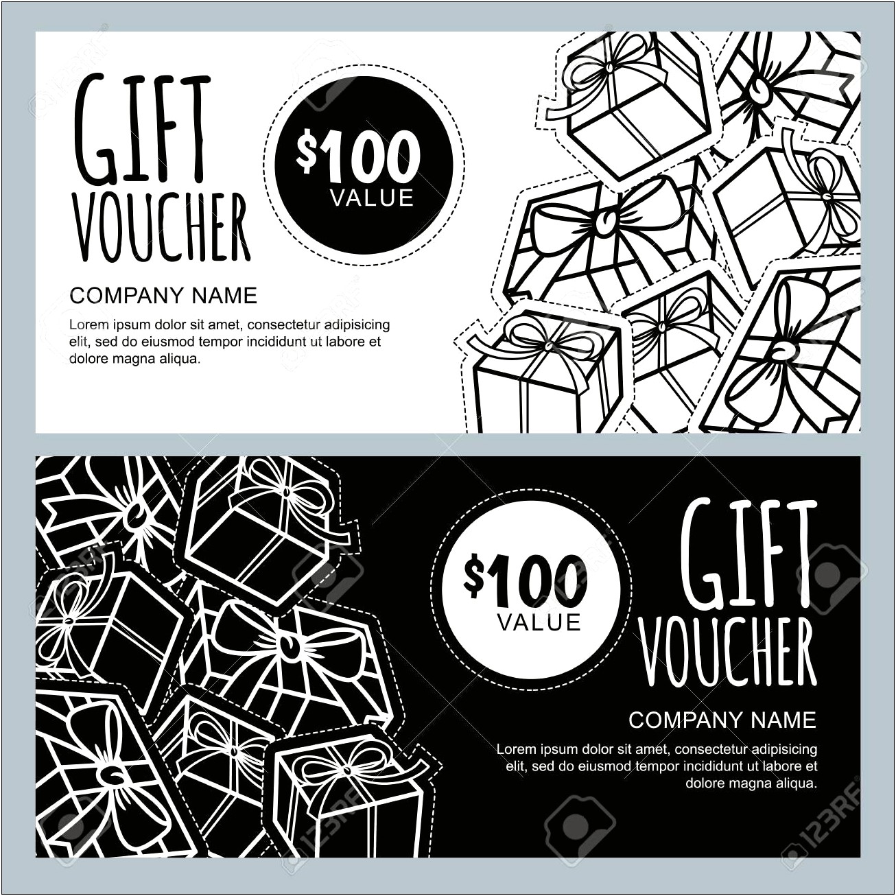 Black And White Gift Card Holder Template Free