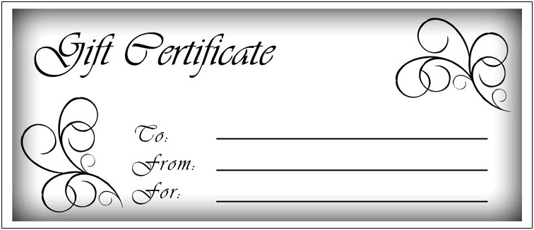 Black And White Gift Certificate Templates Free