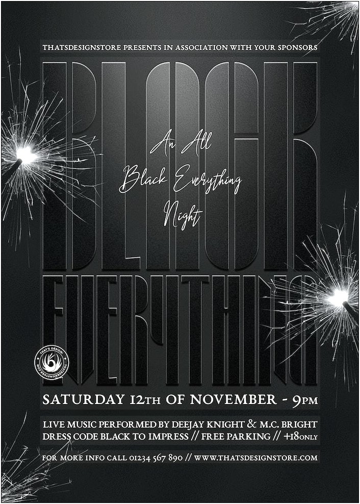 Black And White Party Flyer Template Free