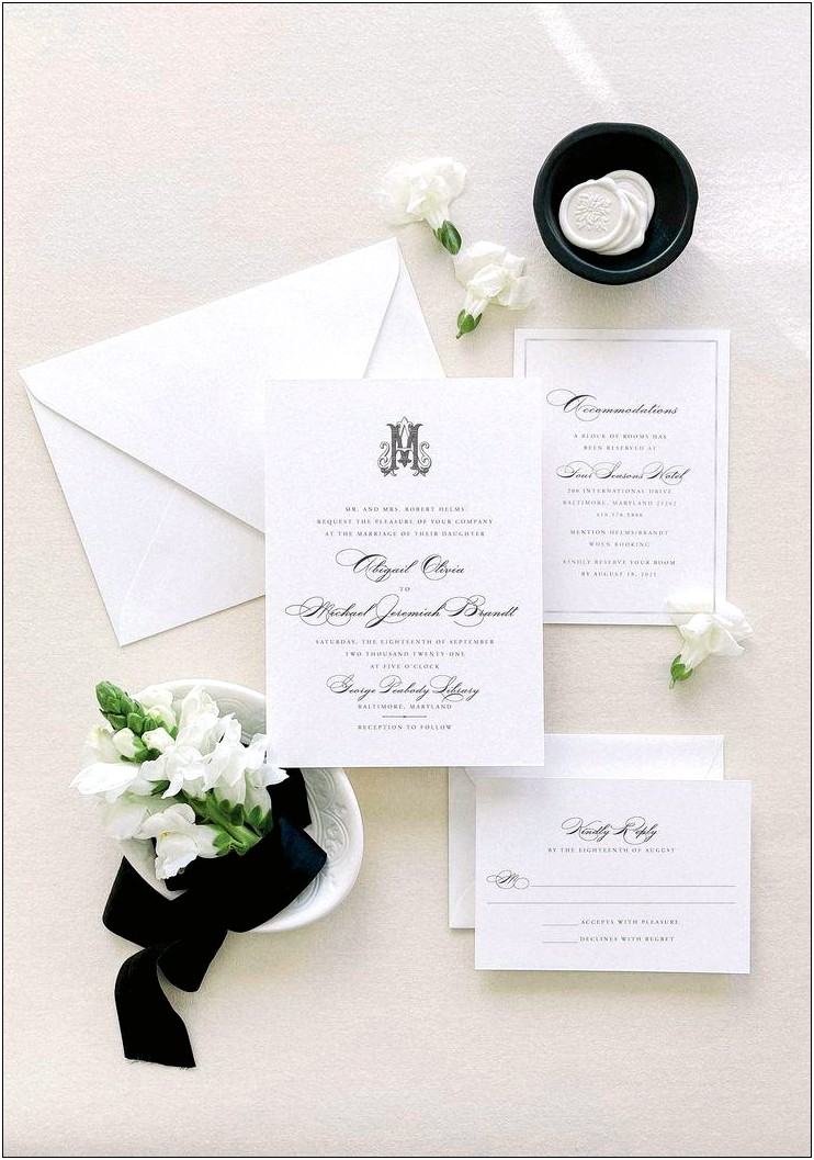 Black And White Wedding Invitations Pinterest