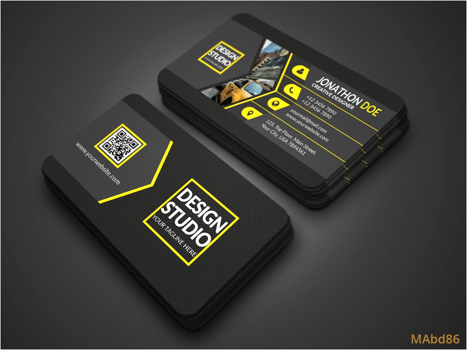 Black Business Card Template Psd Free