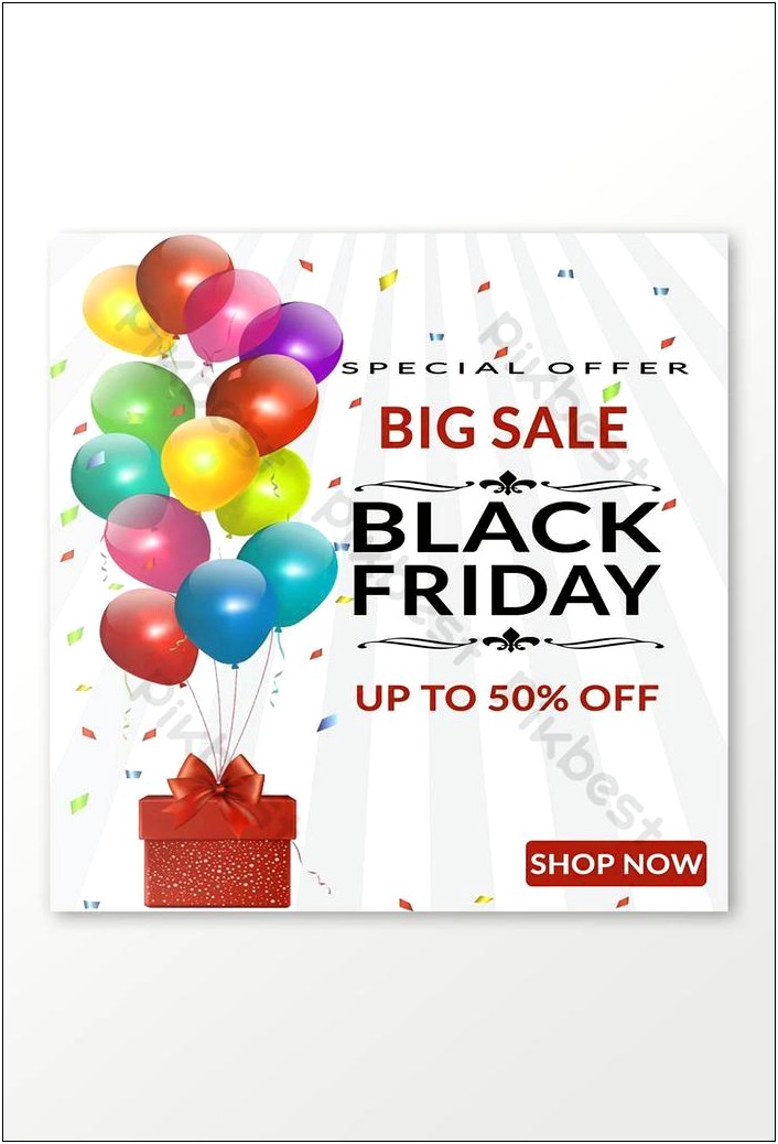 Black Friday Free Templates With Balloons And Shoes