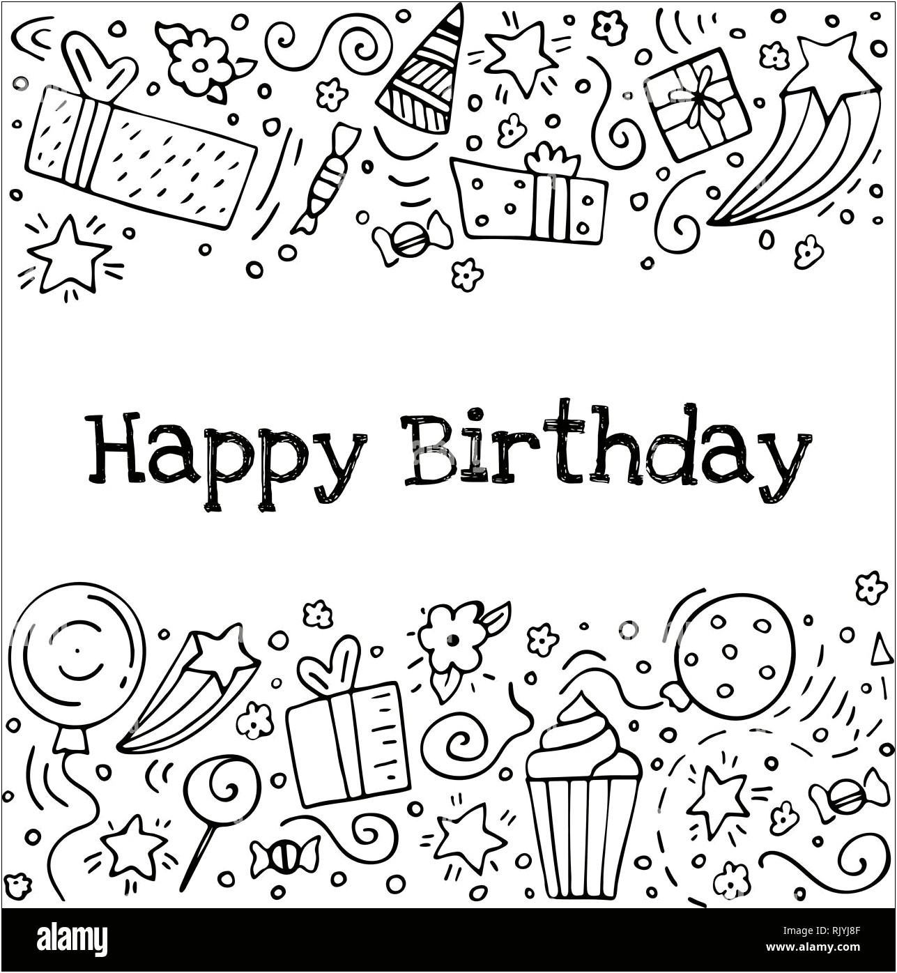Black N White Birthday Card Template Free