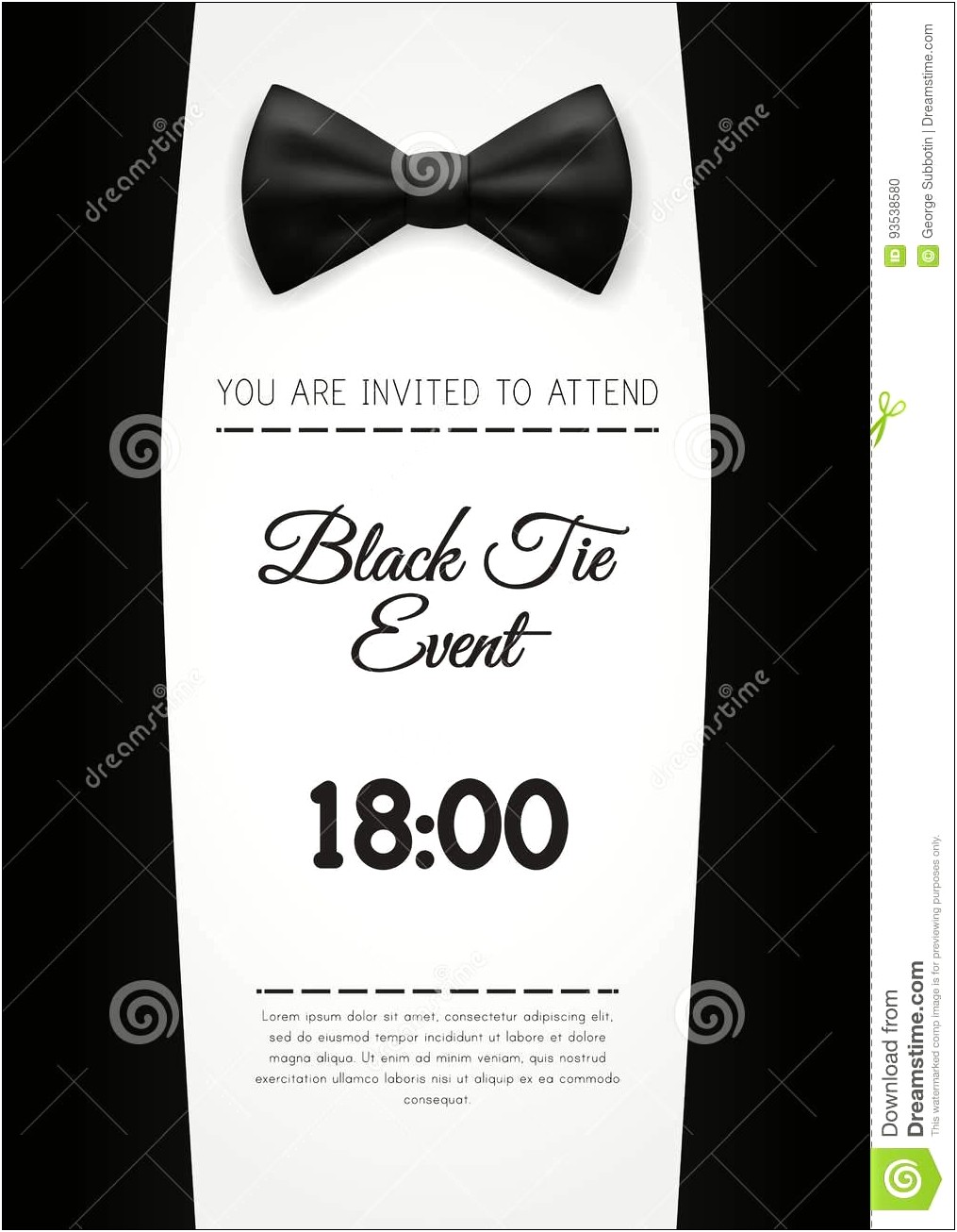 Black Tie Event Invitation Template Free