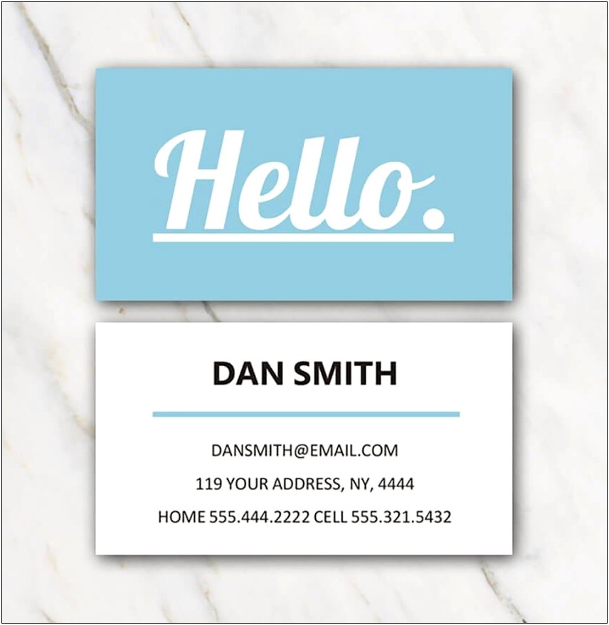 Blank Business Card Template Free Word